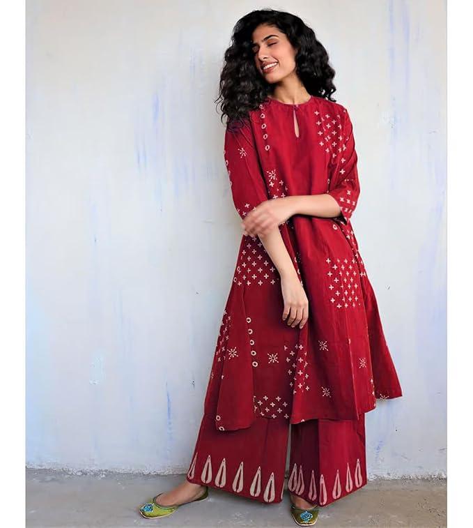 Line Flared Kurta Set